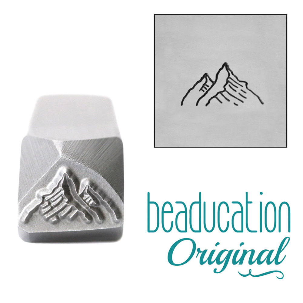 Metal Stamping Tools Two Mountains, Tall Peak on the Right Metal Design Stamp, 10mm - Beaducation Original
